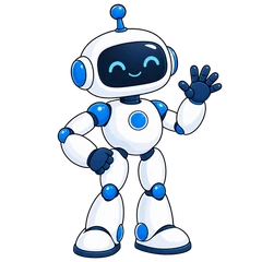 Beep, an illustrated mascot: a white-and-blue robot.