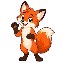 Finn, an illustrated mascot: an orange fox.