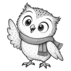 Olive, an illustrated mascot: a scarf-wearing owl.
